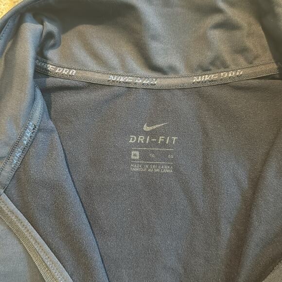 XL Nike Pro 1/4 Zip Pullover Top Women's Blue/Gray Sparkle Running Athletic Gym - Picture 5 of 7